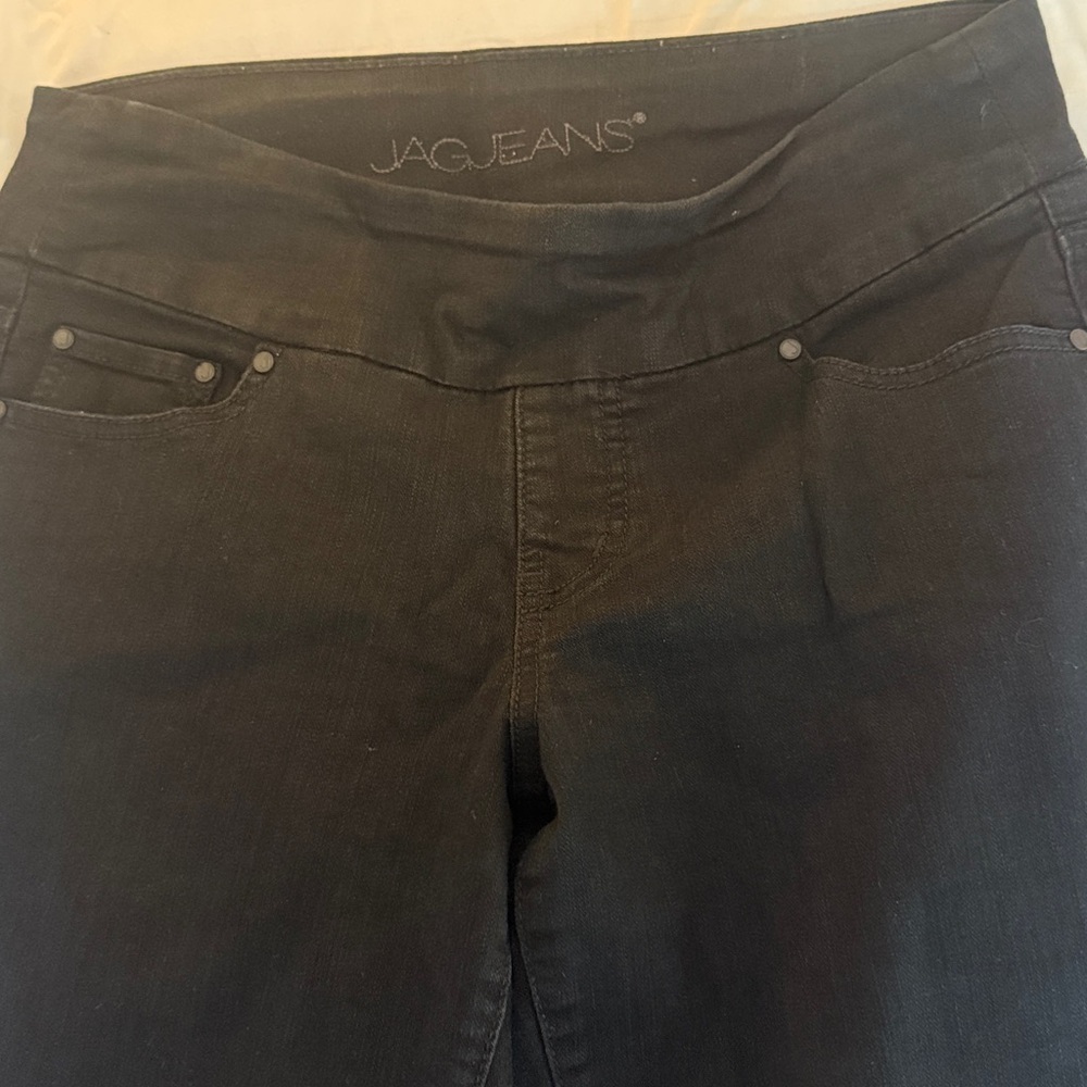 Jag Jeans Black Denim .appx 30 inch waist band. Some stretch.  Sz.10.  Like new